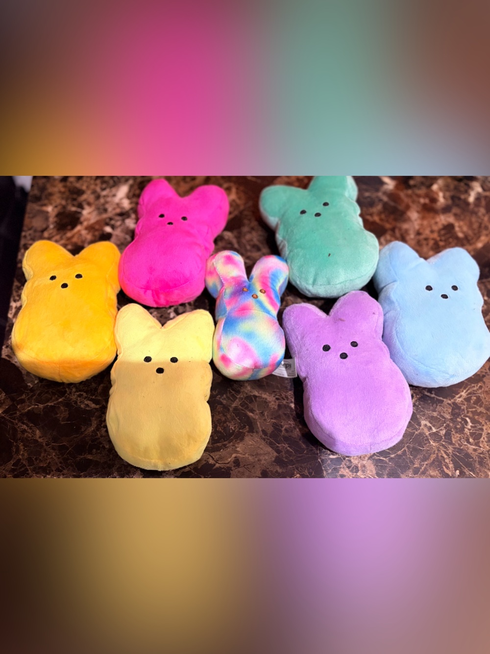 Colorful Plush Bunny Stuffed Animal - Soft Multicolor & Pastel Options